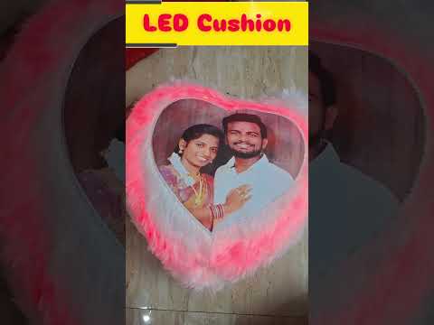 LED heart shape cushion with photo