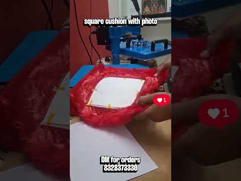 Red Square cushion print with photo