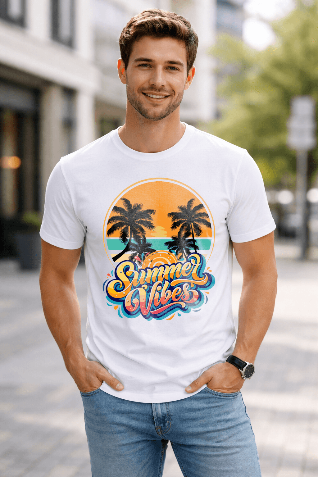 Printed T-shirt Round Neck