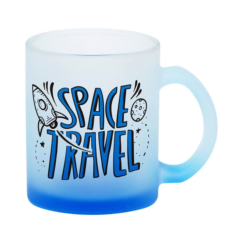 Frosted Glass Blue Mug
