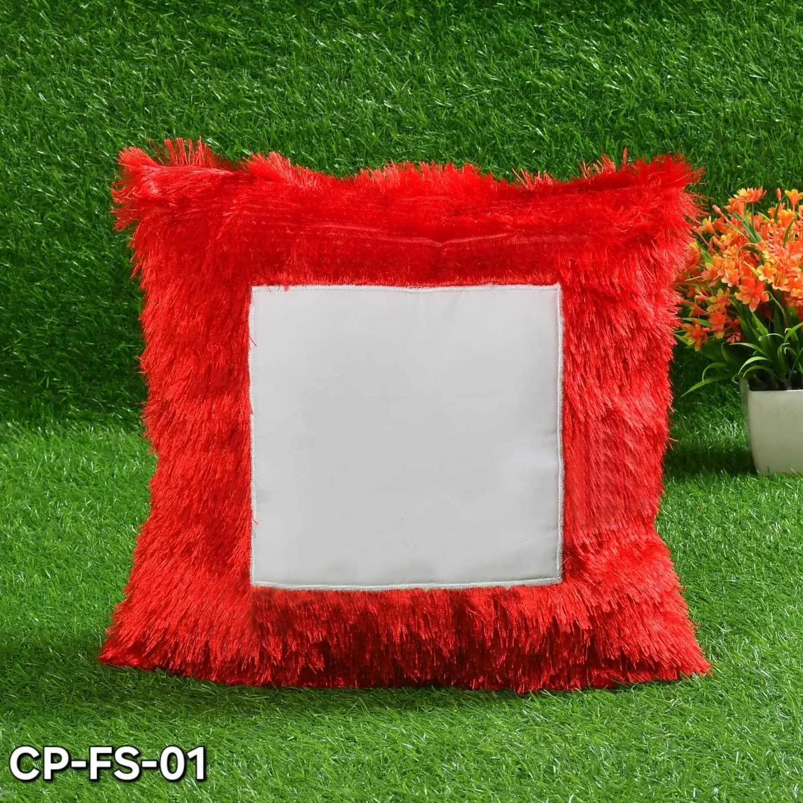 Furr Square Red Cushion