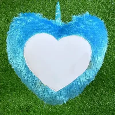 Heart shape cushion blue colour